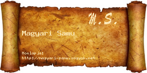 Magyari Samu névjegykártya